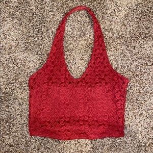 Red halter top